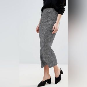 French Connection Bianca Metallic Pencil Skirt